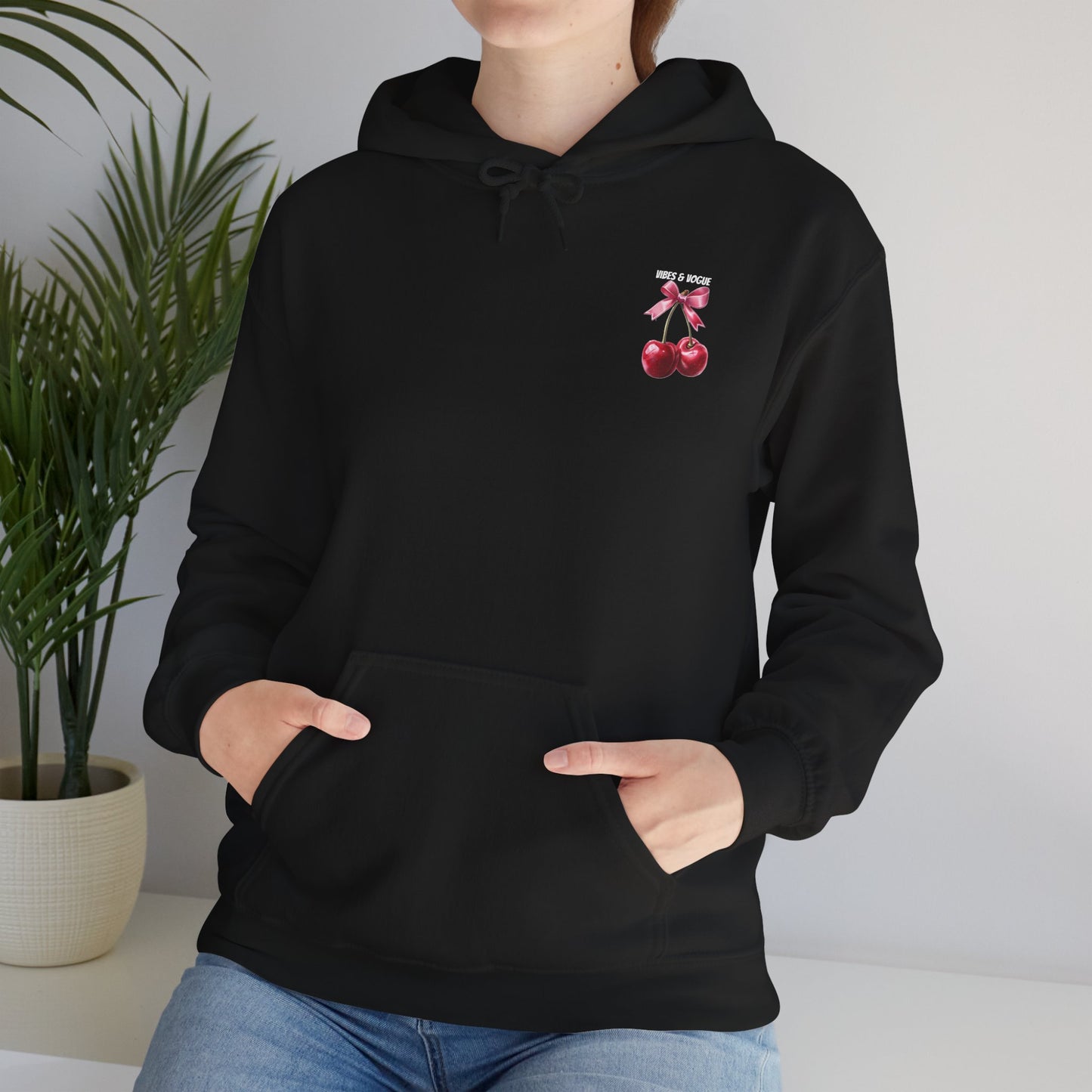 Cherry Bow Unisex Hoodie - Sweet, Cozy Style for Spring, Casual Wear, Gift for Birthdays, Summer Fun, Festival Fashion