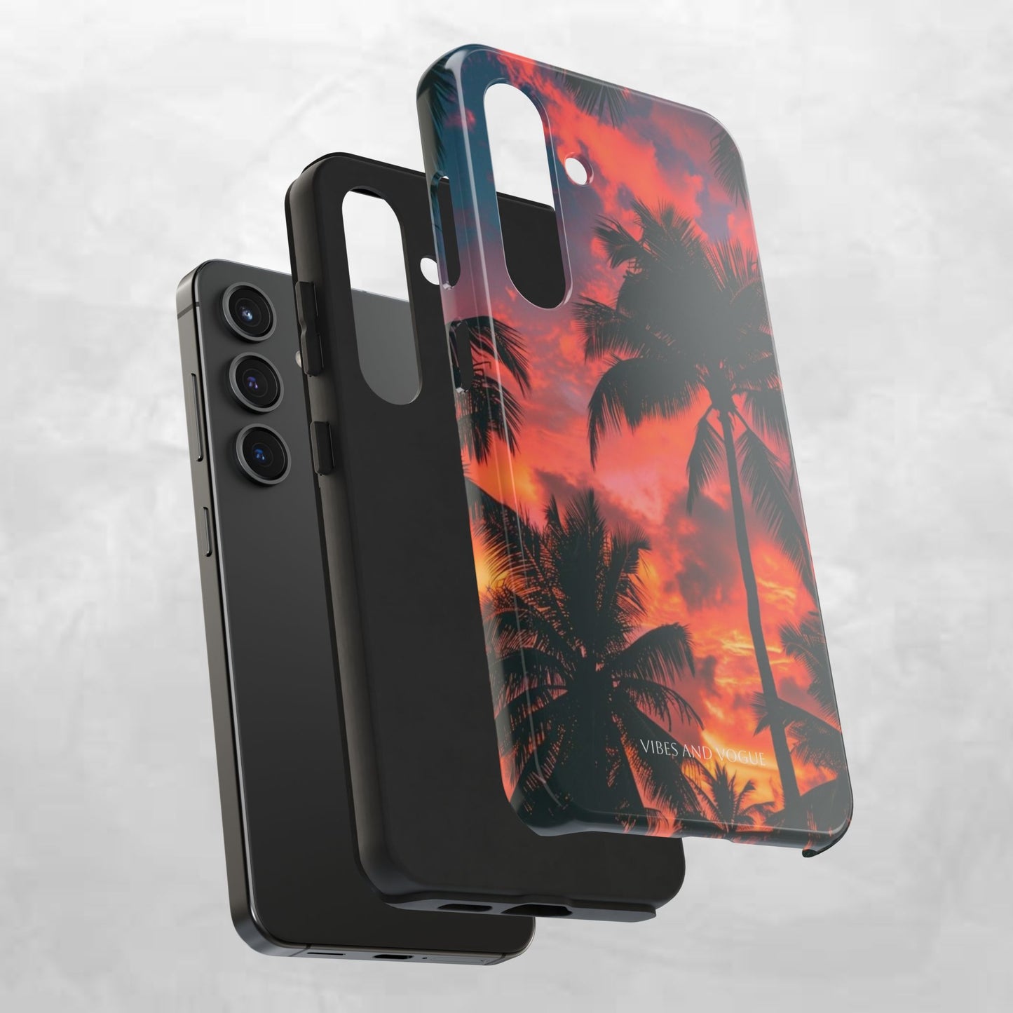 Tropical Sunset Tough Phone Case — Palm Tree Sunset Protective Phone Cover