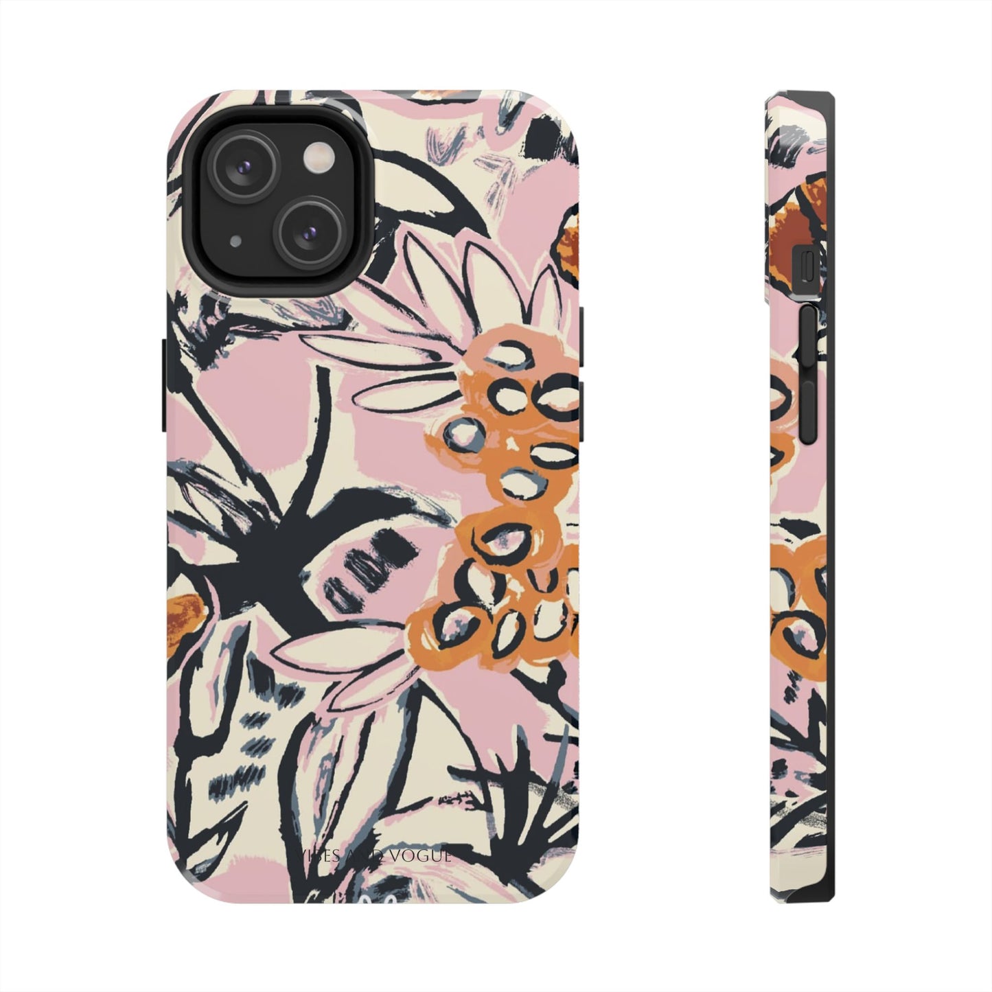 Purple Ocean Creatures Tough Phone Case — Jellyfish, Turtle & Floral Protective Cover