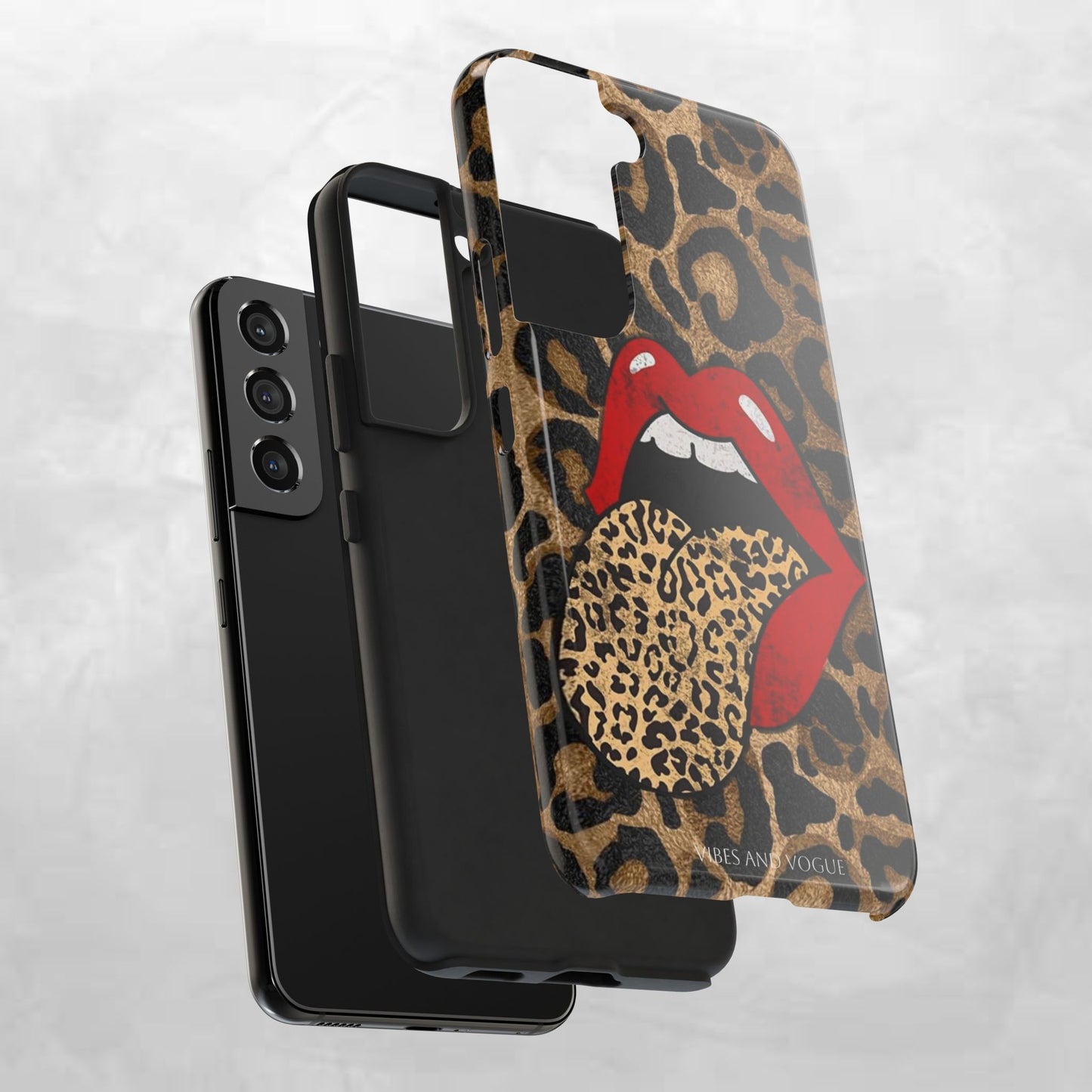 Leopard Lip Tough Phone Case — Bold Animal Print Phone Cover