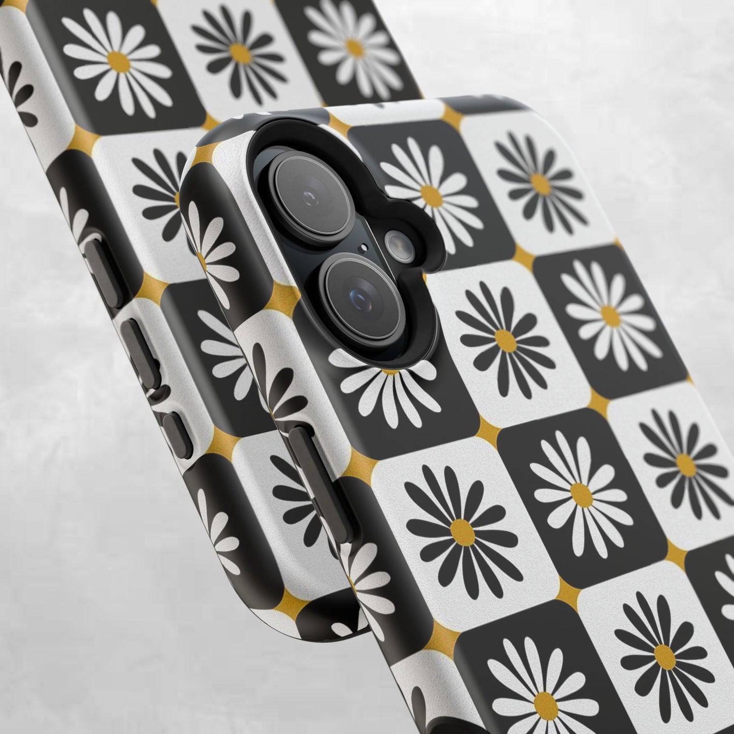 Retro Daisy Magnetic Tough Case - Stylish Protection for Your Phone