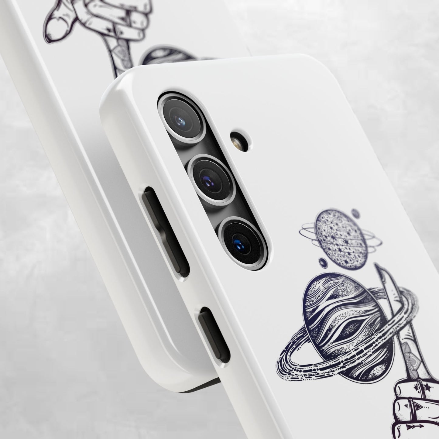 Cosmic Tattoo Phone Case, Unique Galaxy Cell Phone Cover, Gift for Astronomers, Trendy Space Phone Protector, Birthday and Holiday Gift