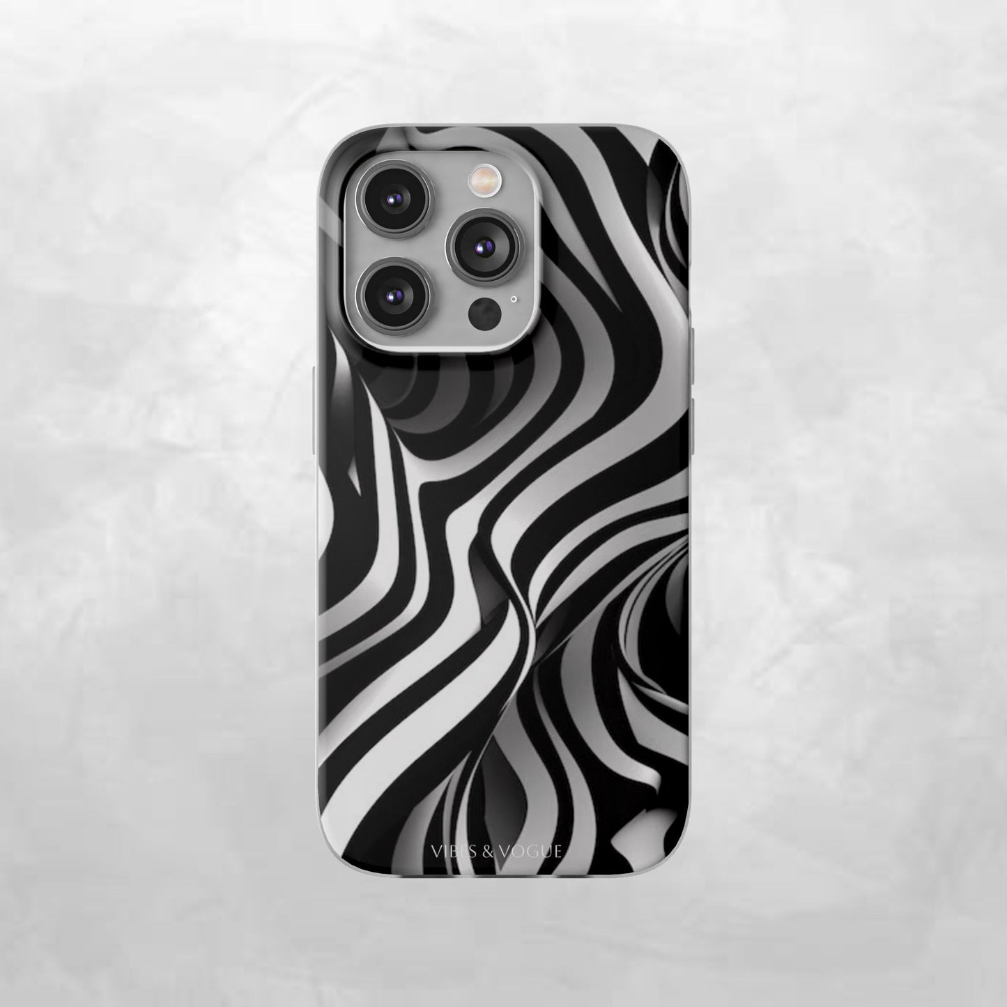 Stylish Phone Cases, Trendy Flexi Cases for iPhone, Black and White Art Case, Gifts for Him/Her, Phone Accessories, Unique Design