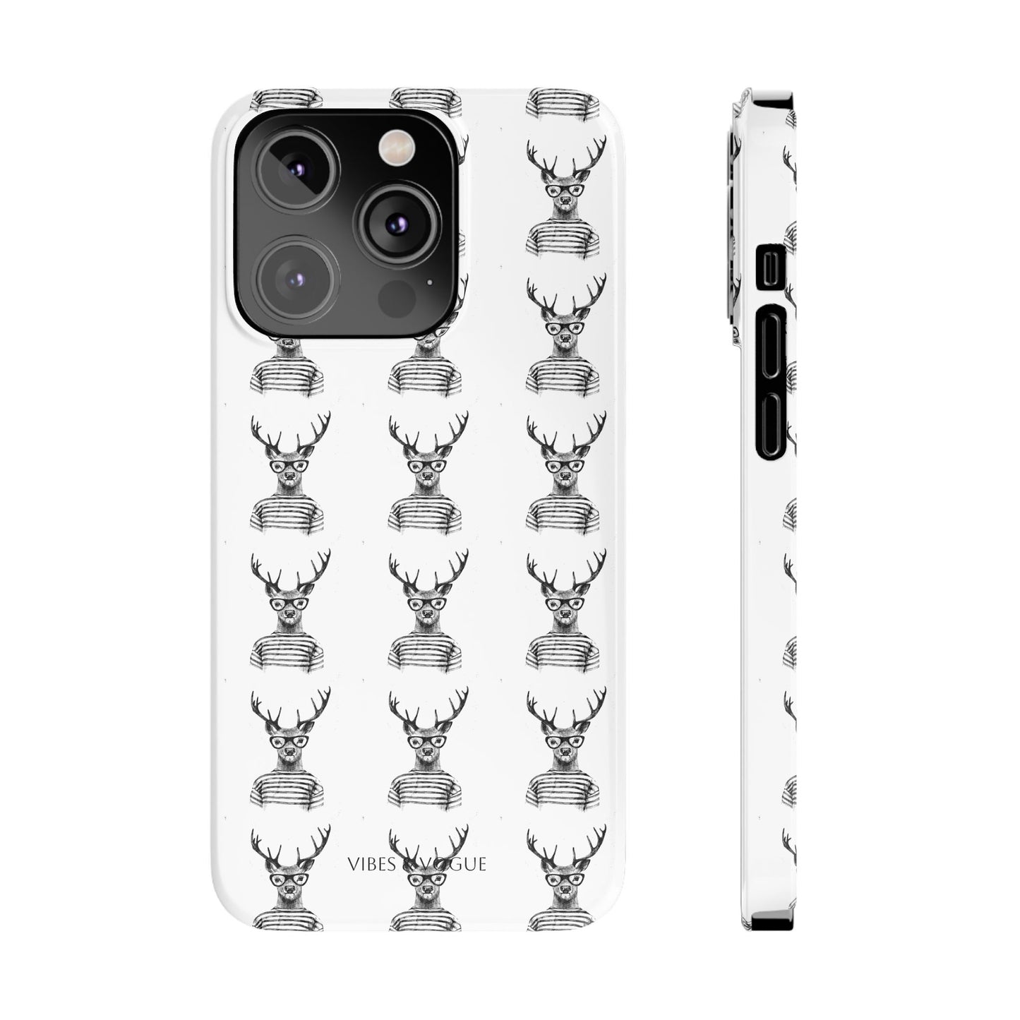 Stylish Slim Phone Case with Cool Stag Design