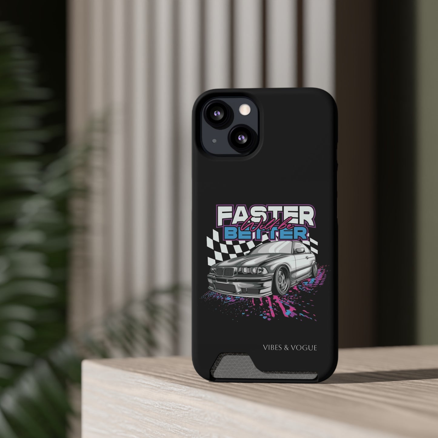 Racer Phone Case with Card Holder - Fast & Furious Motif