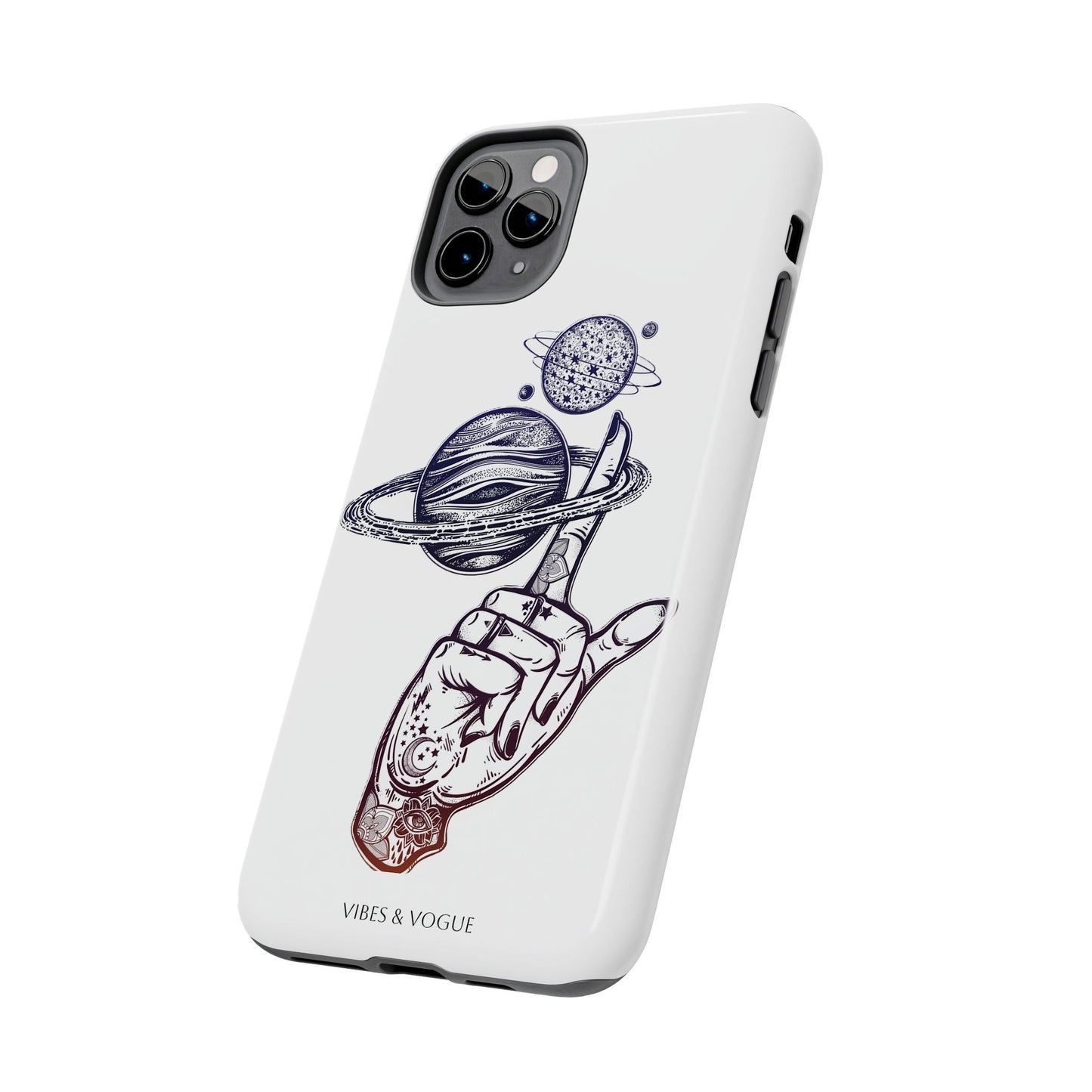 Cosmic Tattoo Phone Case, Unique Galaxy Cell Phone Cover, Gift for Astronomers, Trendy Space Phone Protector, Birthday and Holiday Gift
