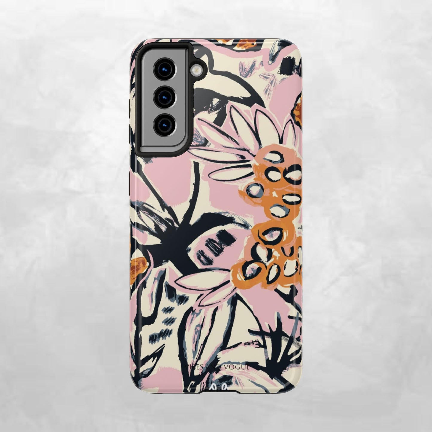 Purple Ocean Creatures Tough Phone Case — Jellyfish, Turtle & Floral Protective Cover