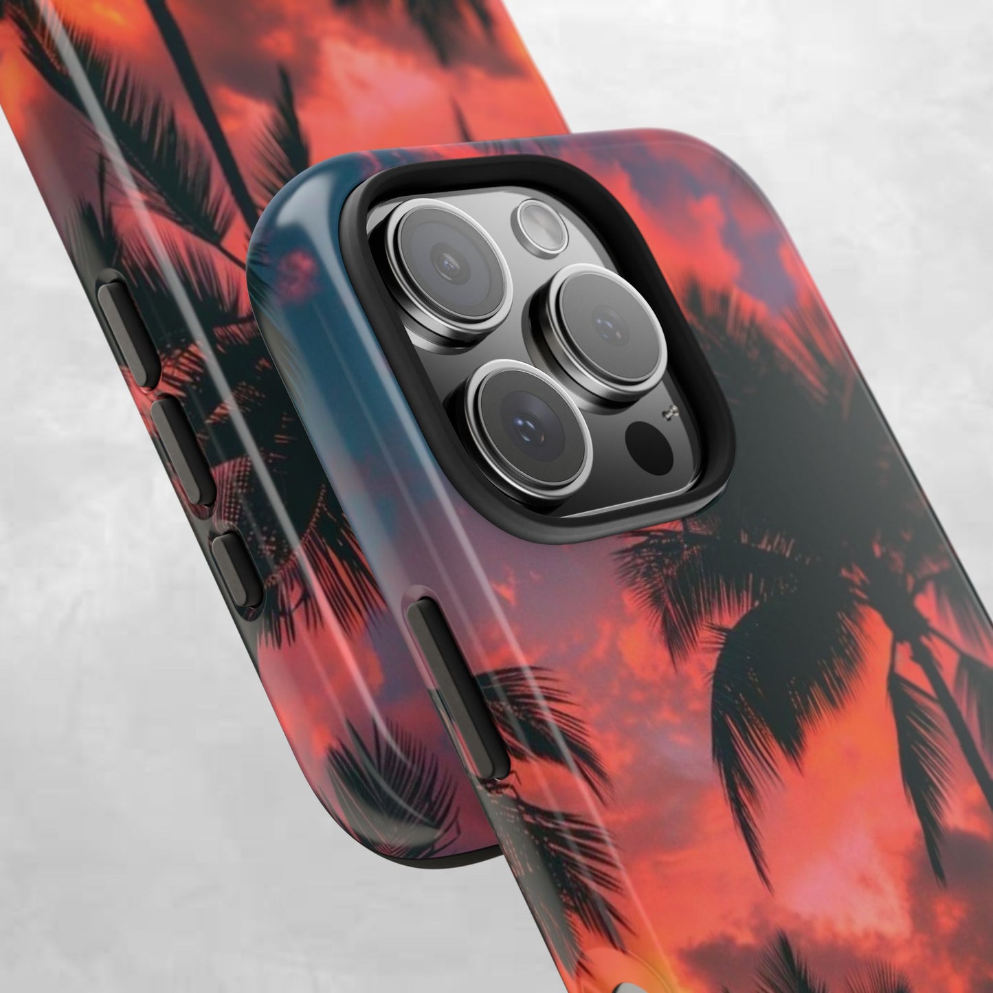 Tropical Sunset Tough Phone Case — Palm Tree Sunset Protective Phone Cover