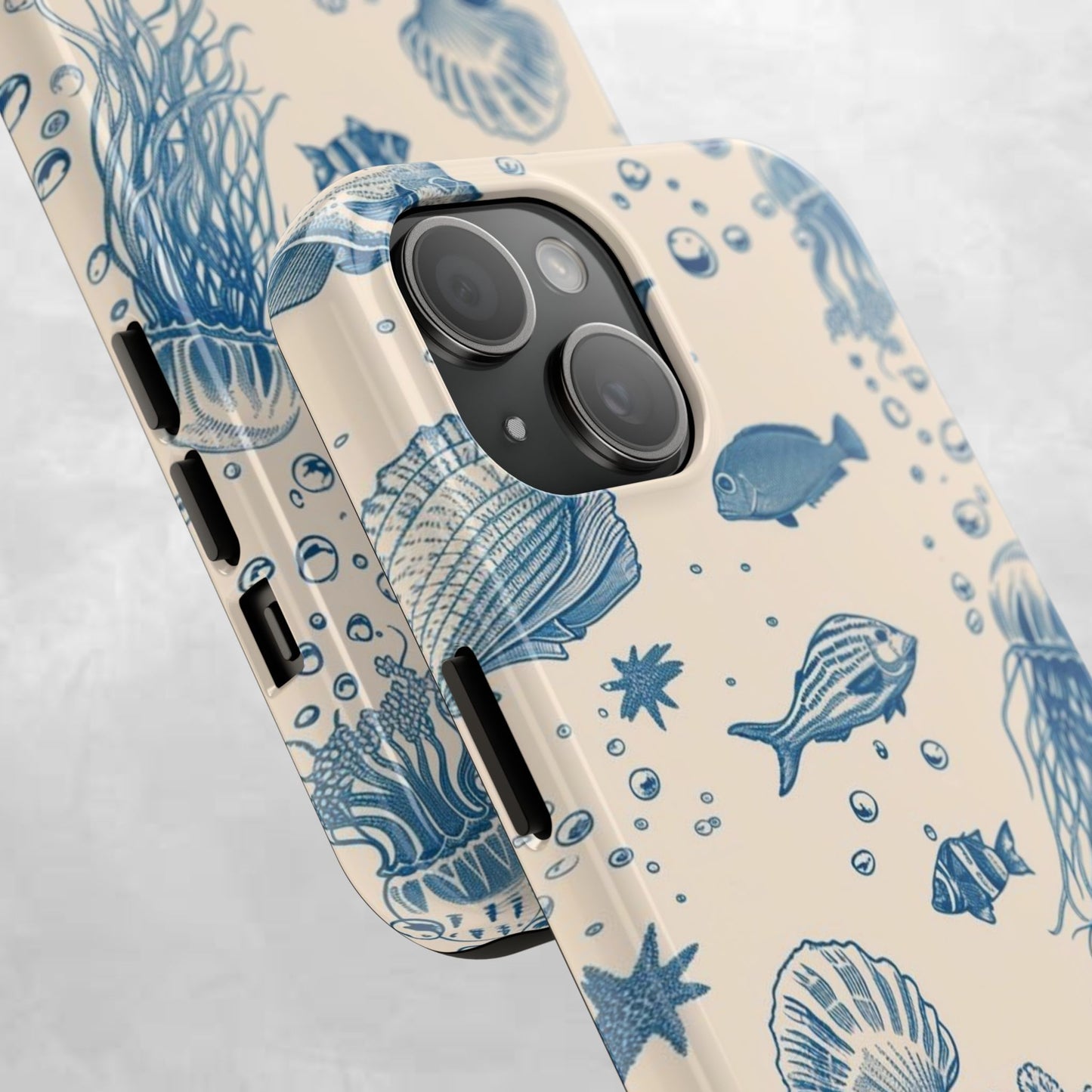 Ocean Blue Marine Pattern Tough Phone Case