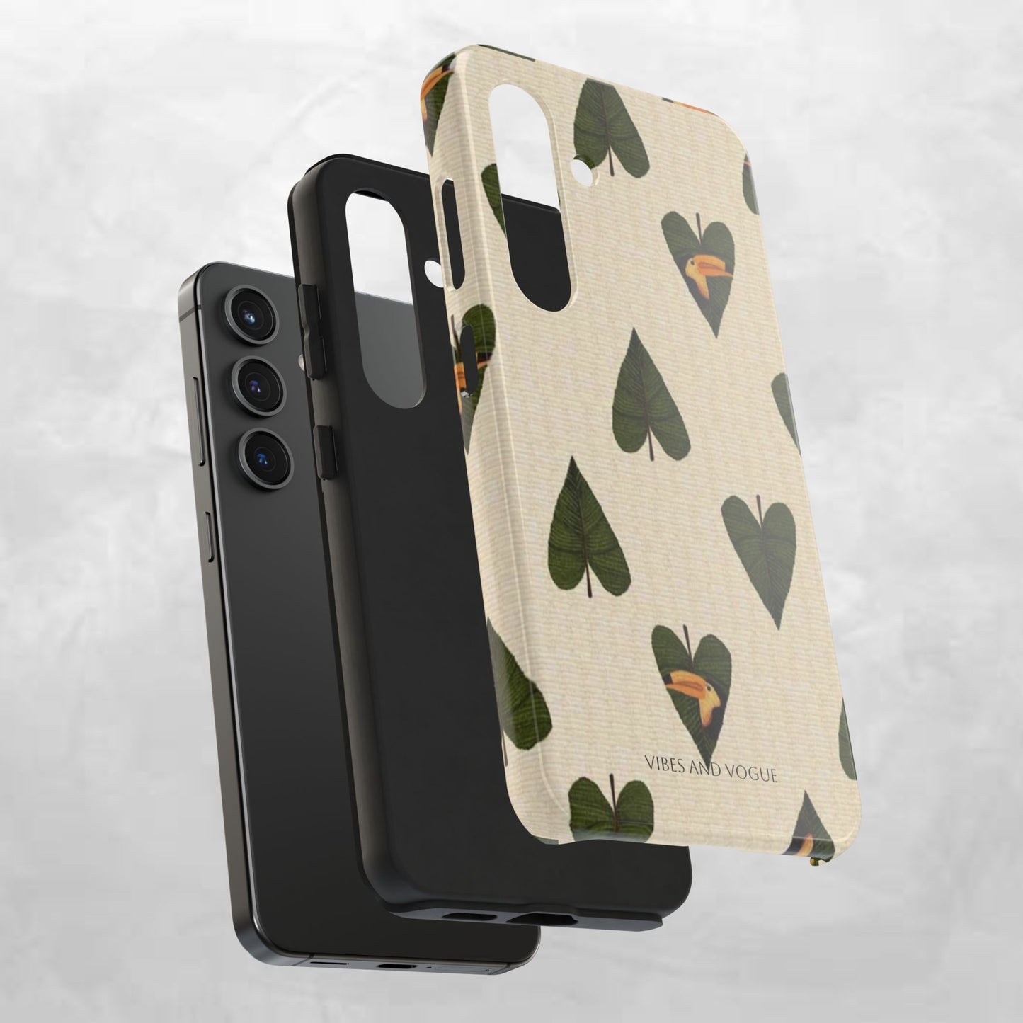 Tough Phone Case — Green Leaf Heart Pattern Tough Phone Case (Vibes and Vogue)
