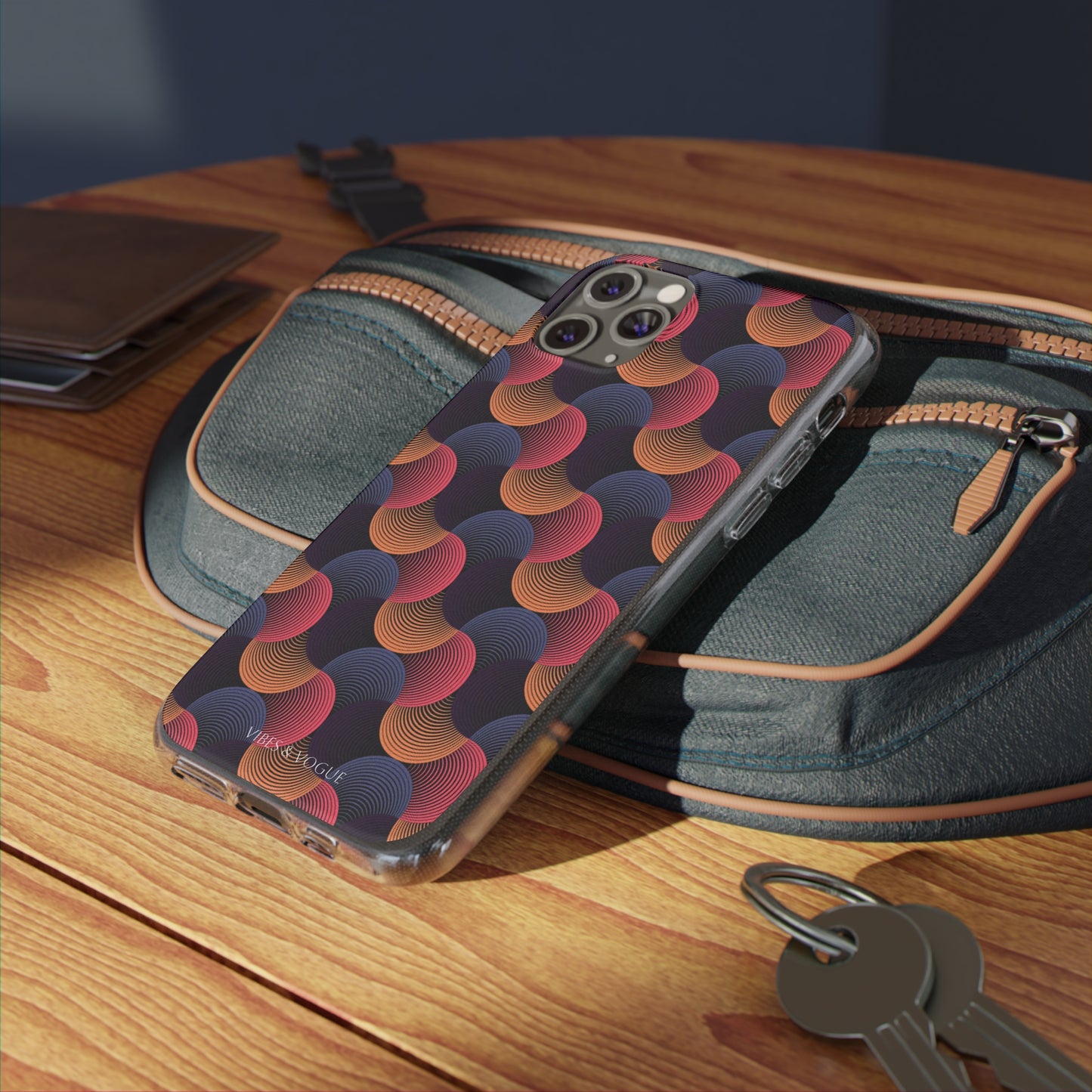 Colorful Retro Wave Clear Silicone Phone Case