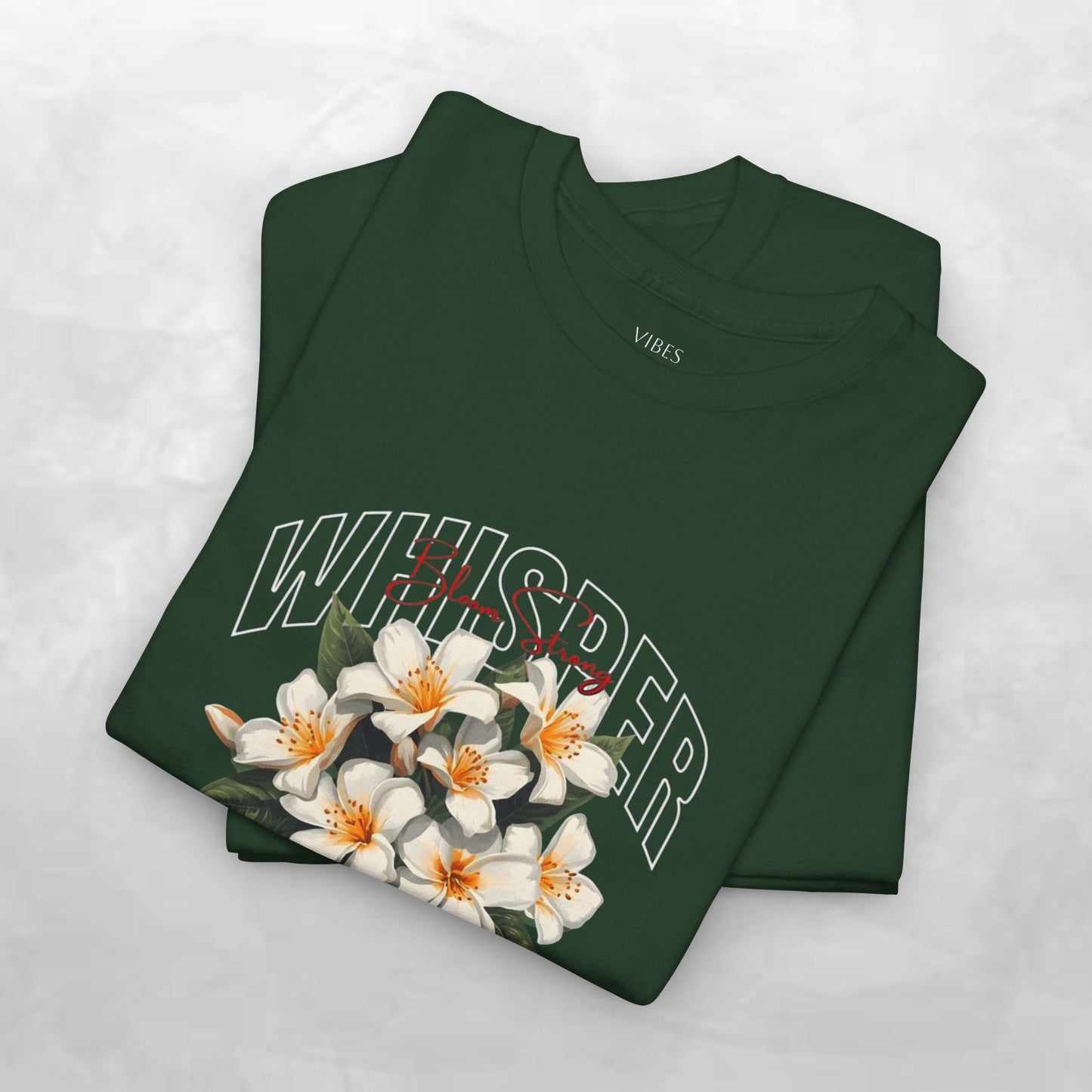 Floral "Whisper Flower" Graphic Tee — Vintage Plumeria Blossom Shirt
