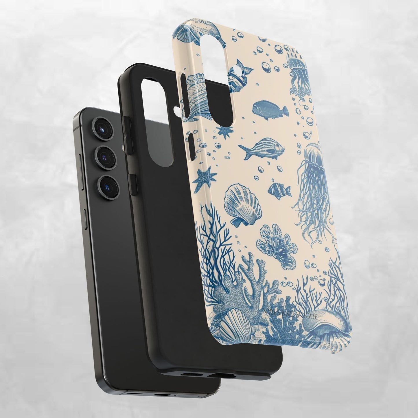 Ocean Blue Marine Pattern Tough Phone Case