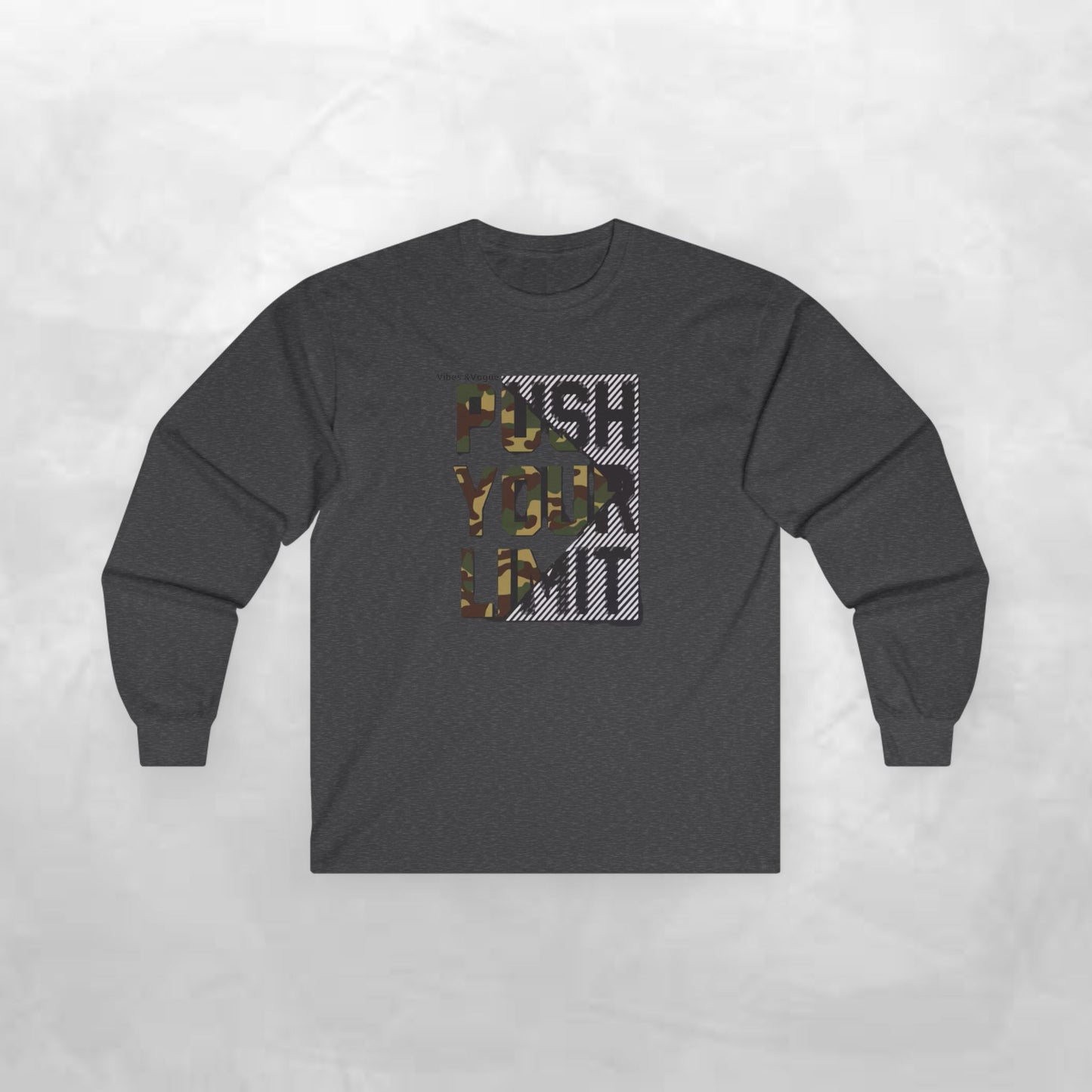 Unisex Ultra Cotton Long Sleeve Tee - "Push Your Limit" Motivational Shirt, Gym Wear, Fitness Gift, Workout Apparel, Casual Style