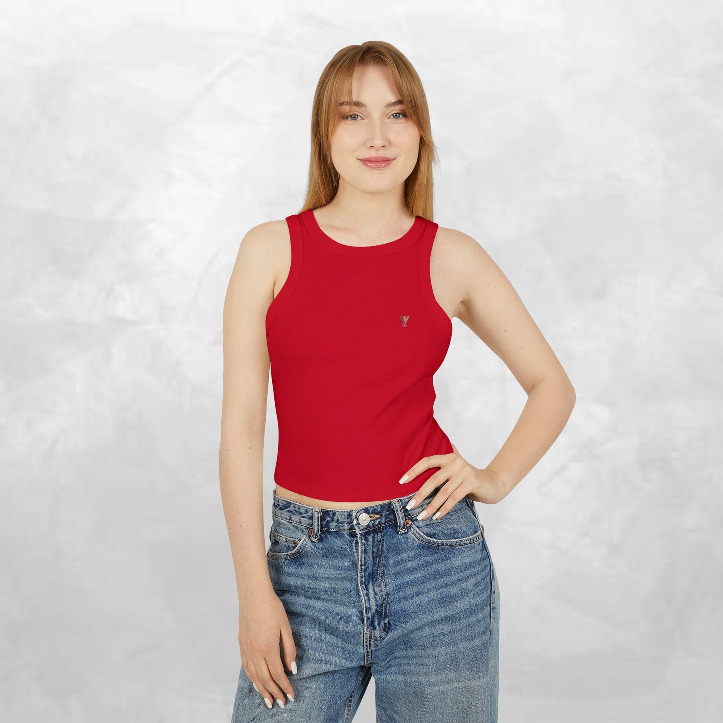 Women's Micro Rib Racer Tank Top - Effortless Everyday Style