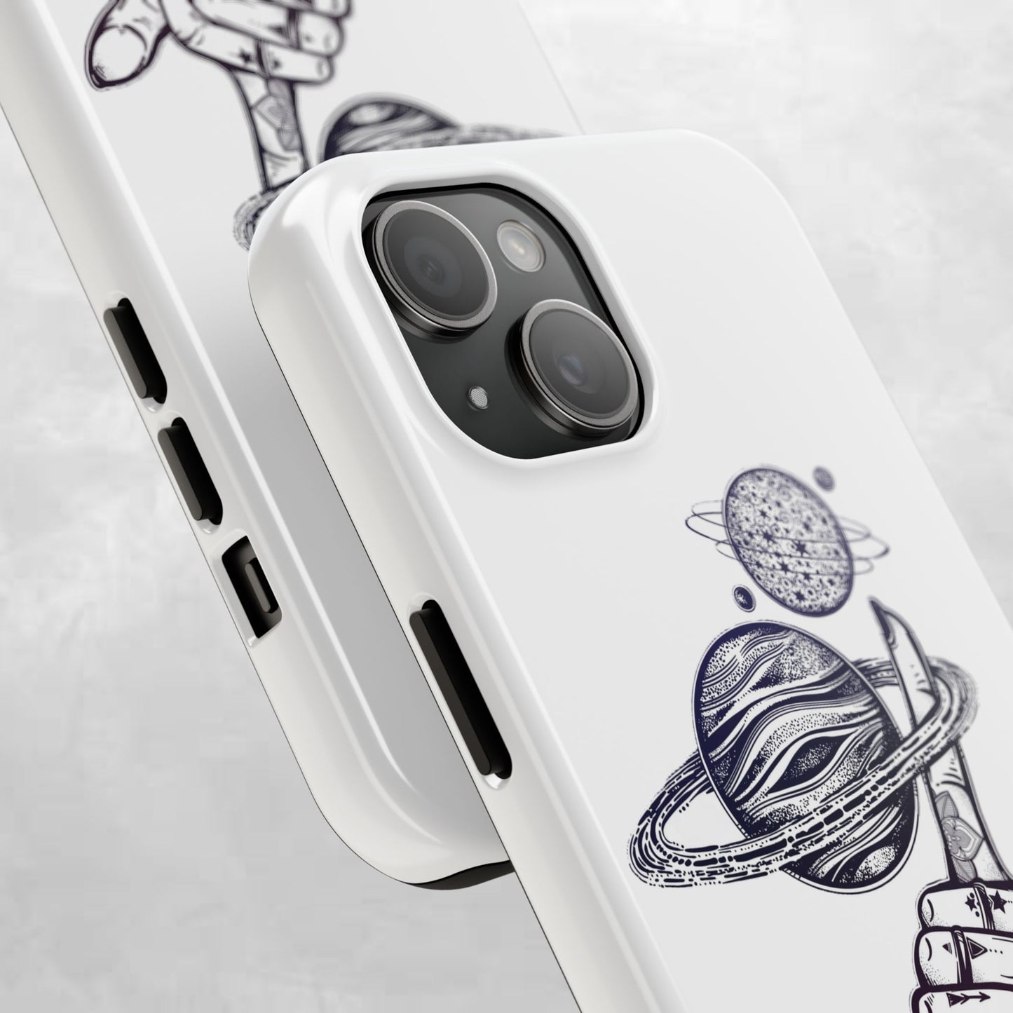 Cosmic Tattoo Phone Case, Unique Galaxy Cell Phone Cover, Gift for Astronomers, Trendy Space Phone Protector, Birthday and Holiday Gift