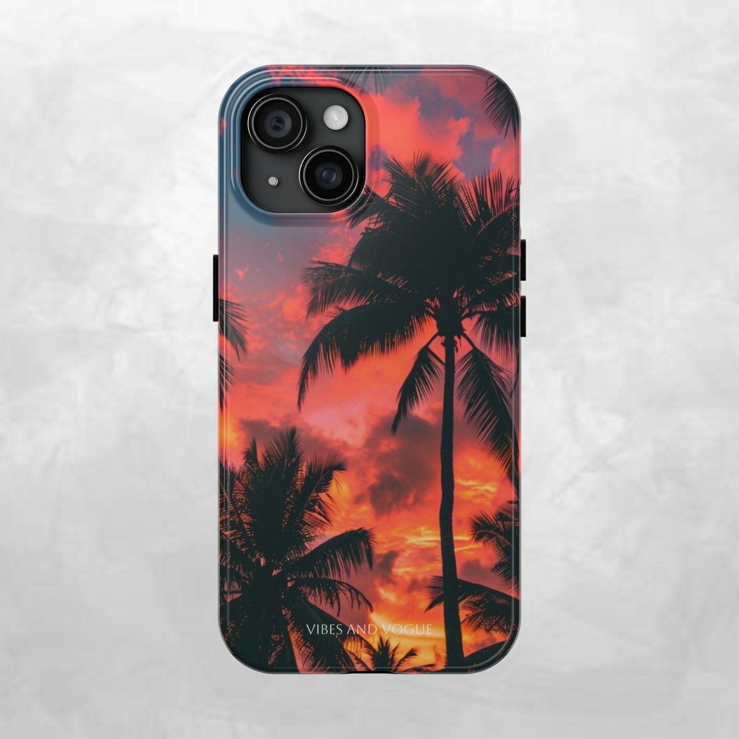 Tropical Sunset Tough Phone Case — Palm Tree Sunset Protective Phone Cover