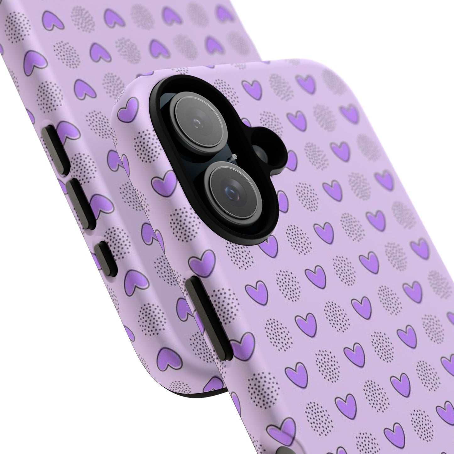 Purple Heart Pattern Phone Case - Tough Cases for a Stylish & Protective Vibe