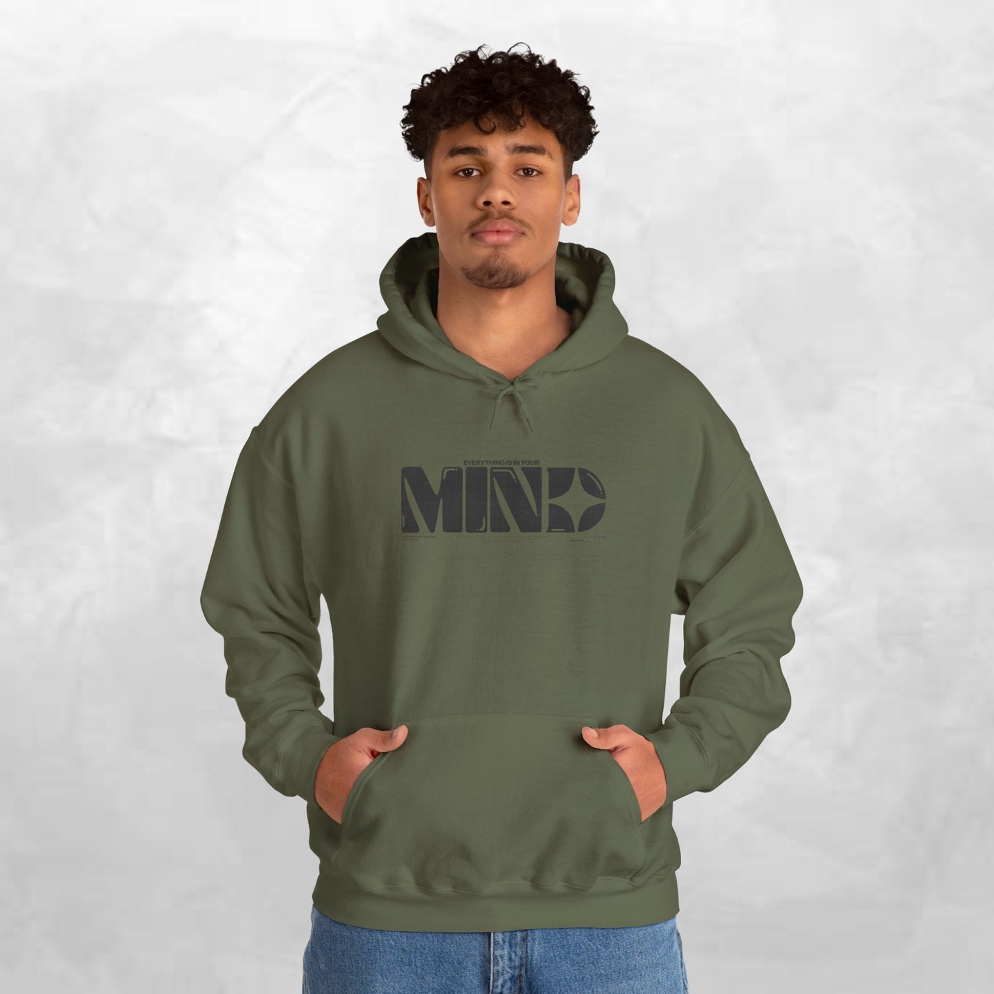 Mind Logo Hoodie — Minimalist Black Typography Pullover