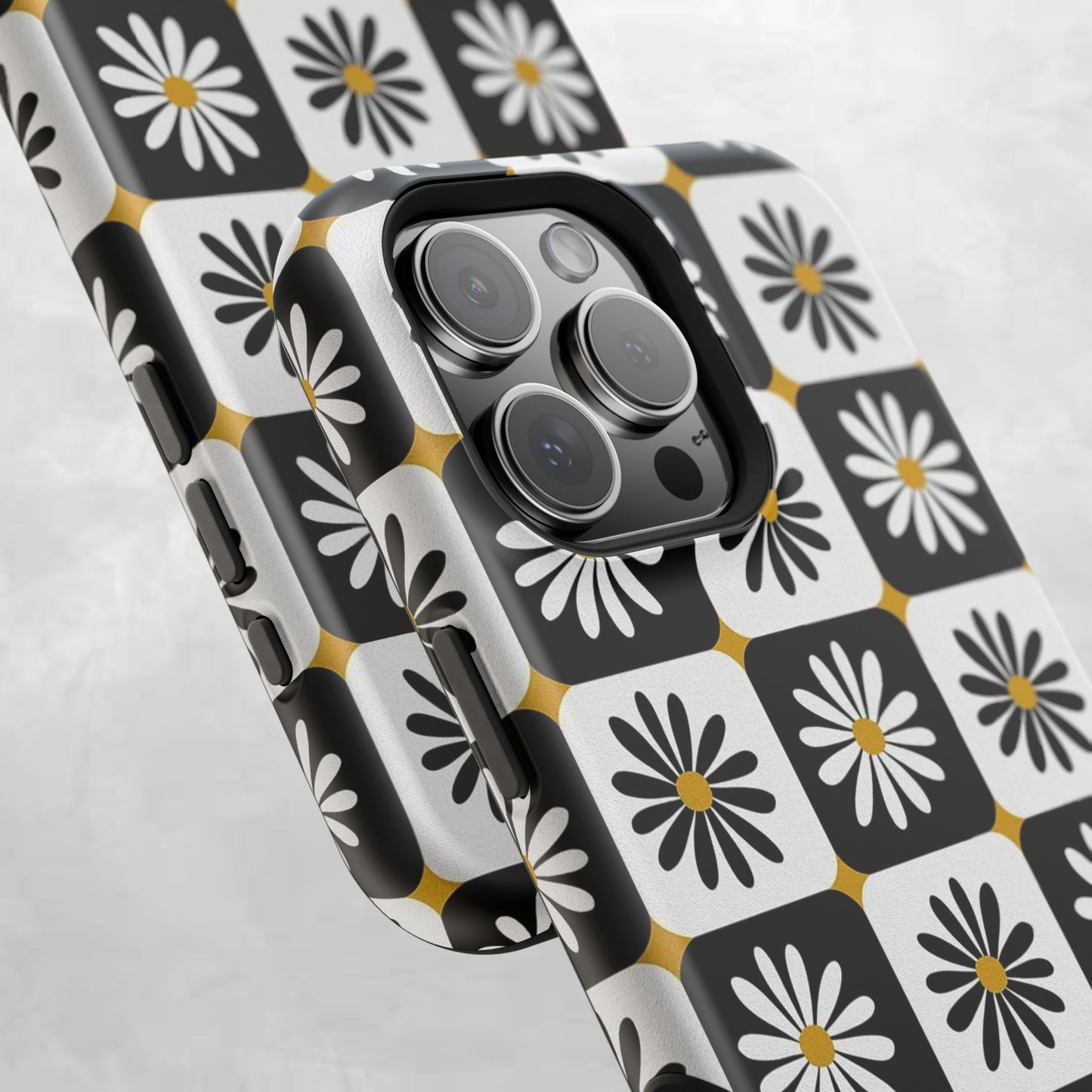 Retro Daisy Magnetic Tough Case - Stylish Protection for Your Phone