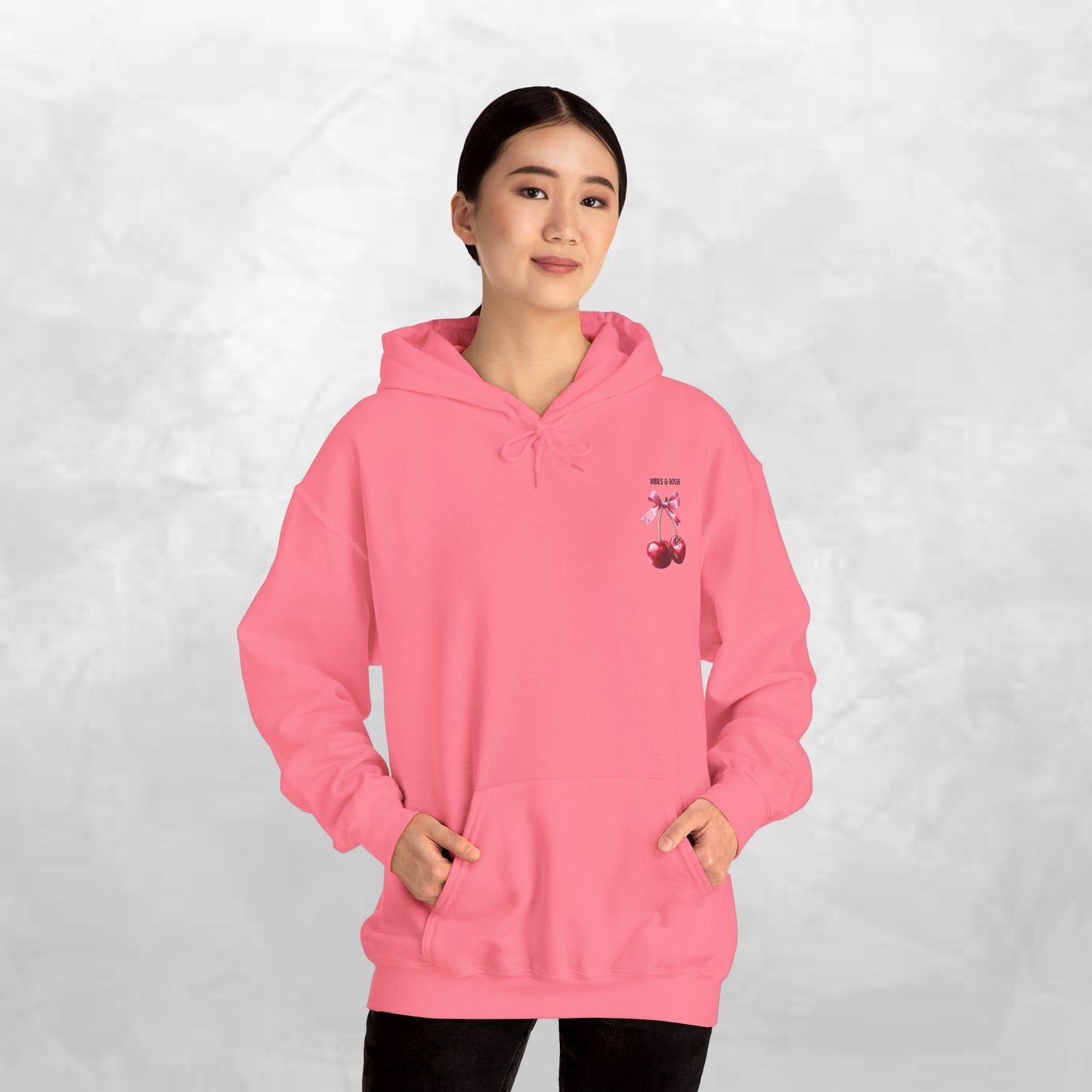 Cherry Bow Unisex Hoodie - Sweet, Cozy Style for Spring, Casual Wear, Gift for Birthdays, Summer Fun, Festival Fashion