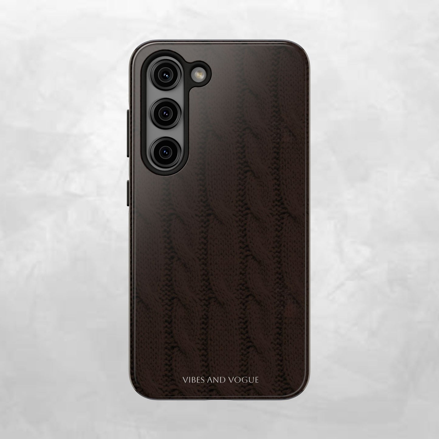 Cable Knit Chocolate Tough Phone Case — Vibes and Vogue Protective Cover