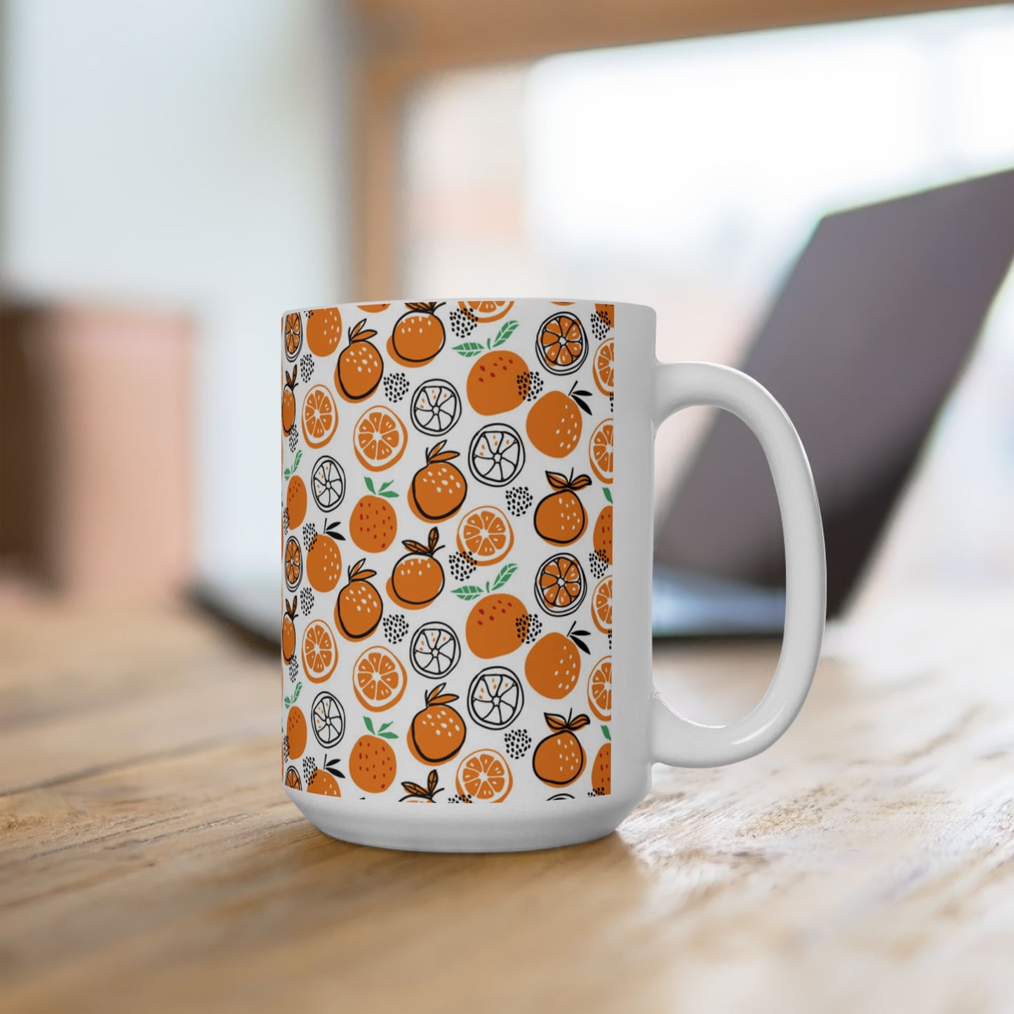 Citrus Patterned Ceramic Mug - Perfect for Summer Sips!