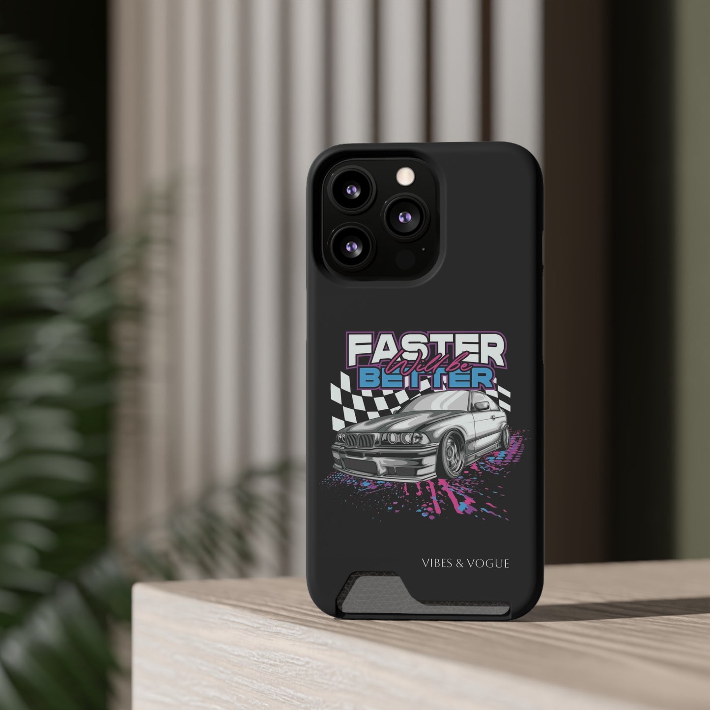 Racer Phone Case with Card Holder - Fast & Furious Motif