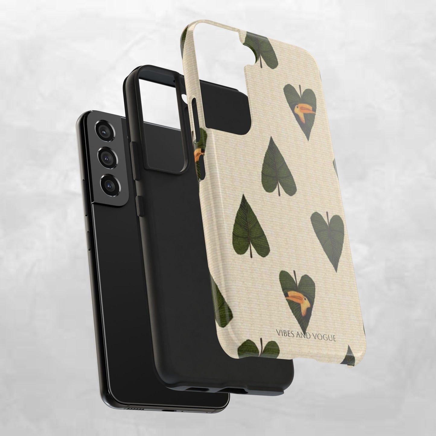 Tough Phone Case — Green Leaf Heart Pattern Tough Phone Case (Vibes and Vogue)