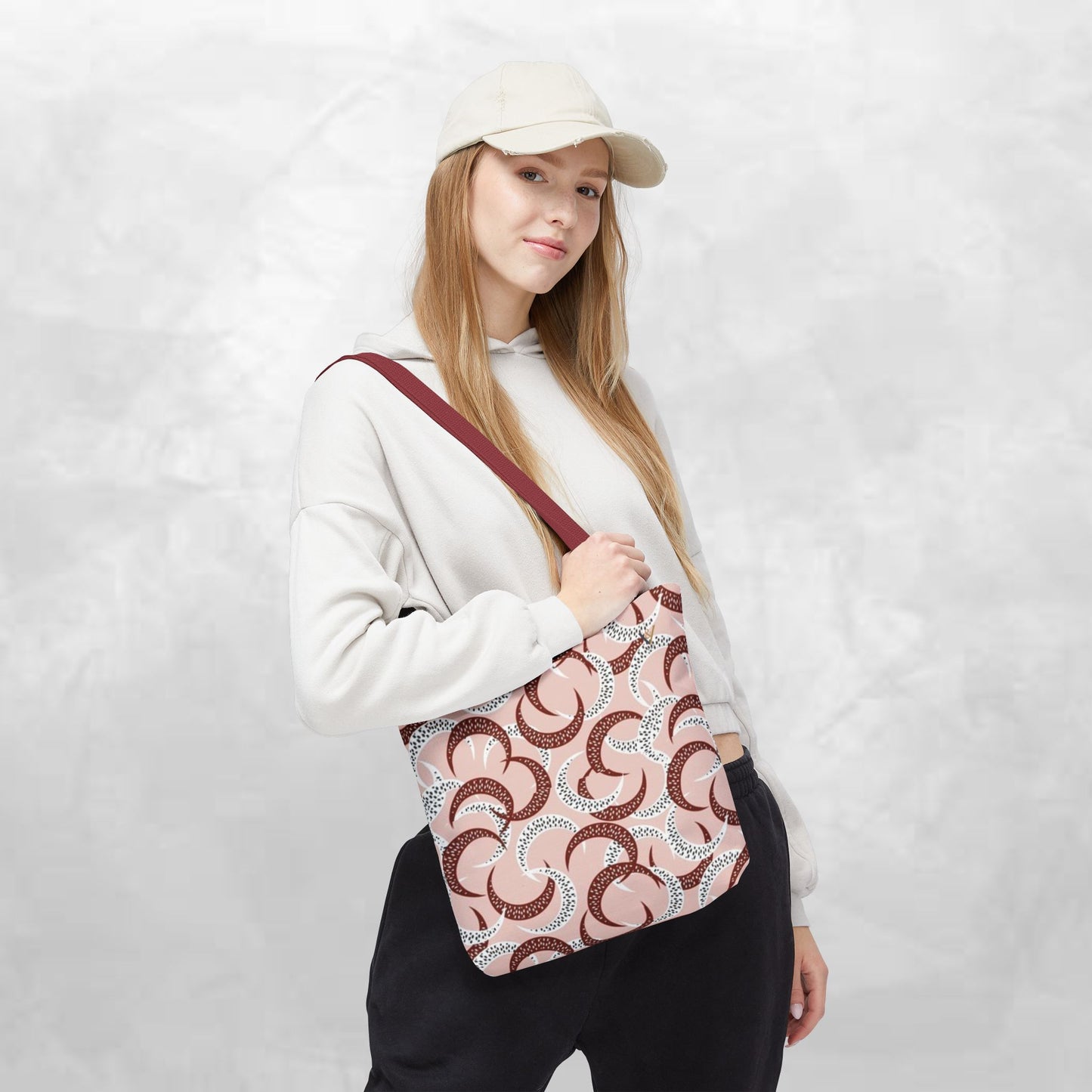 Chic Patterned Tote Bag, Stylish Grocery Bag, Reusable Shopping Tote, Eco-Friendly Handbag, Casual Daily Accessories