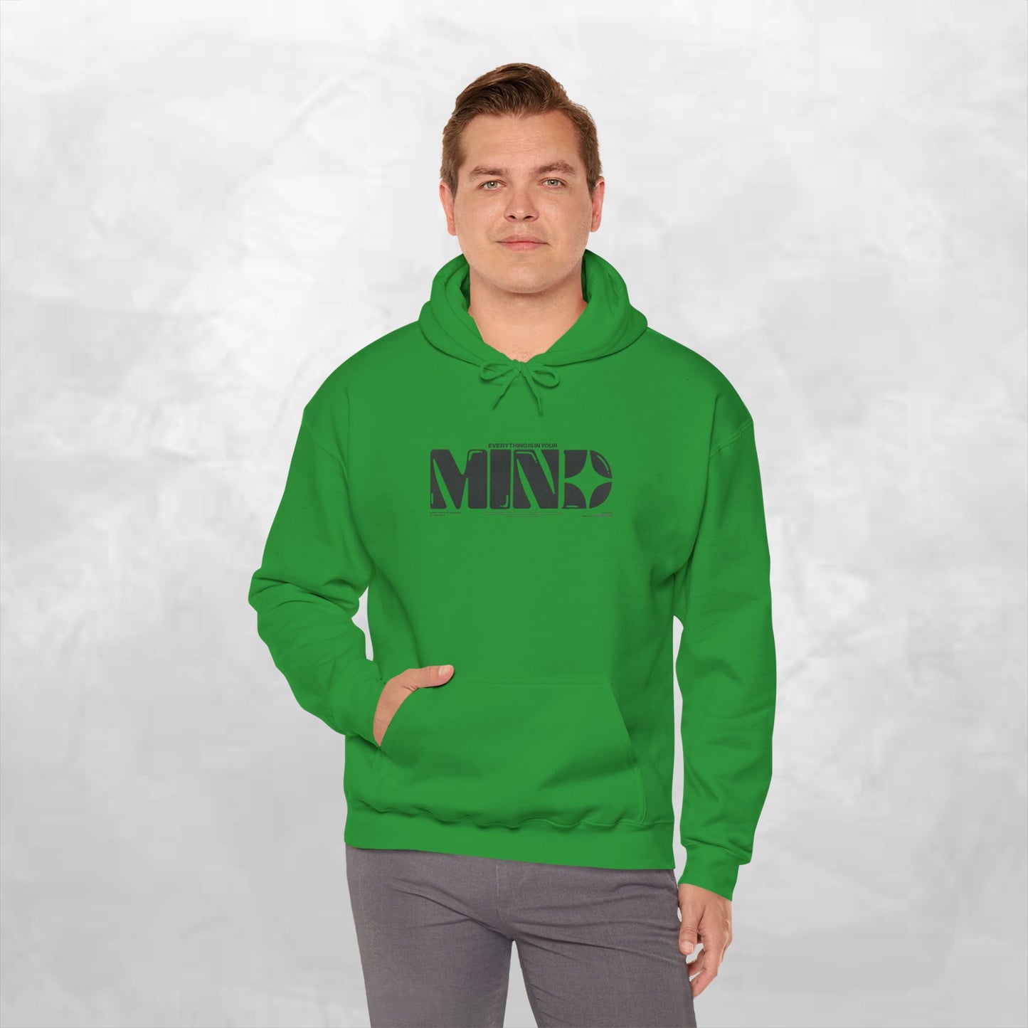 Mind Logo Hoodie — Minimalist Black Typography Pullover