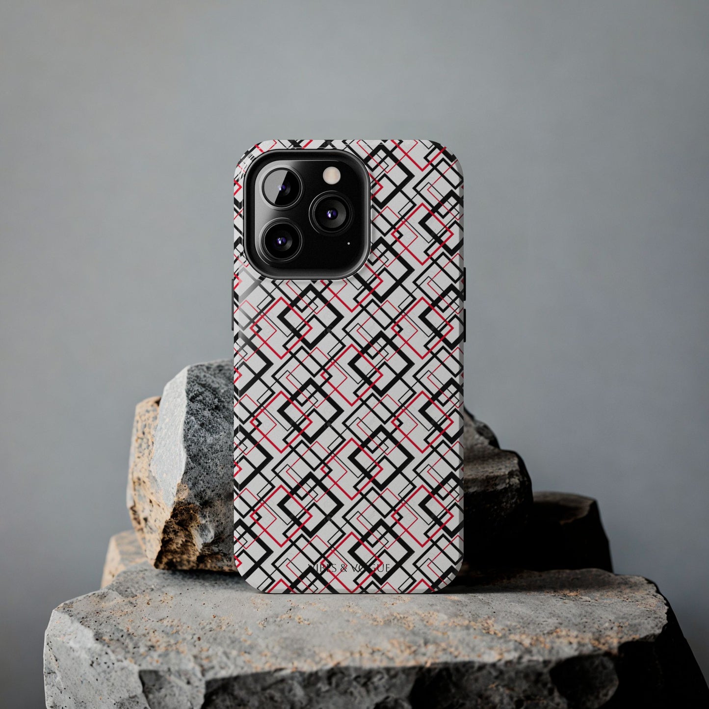 Stylish Geometric Tough Phone Case - Modern Design for Trendsetters