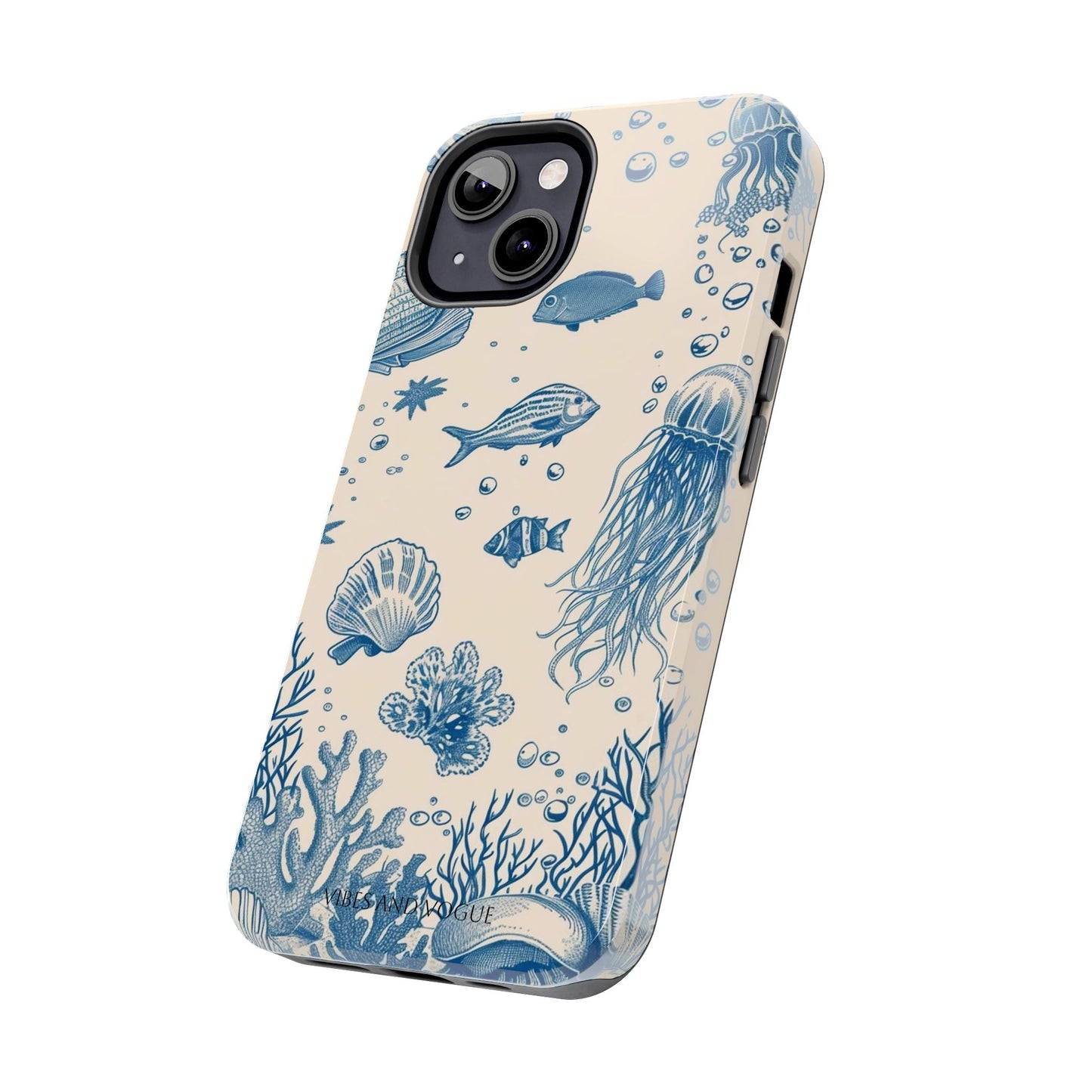Ocean Blue Marine Pattern Tough Phone Case