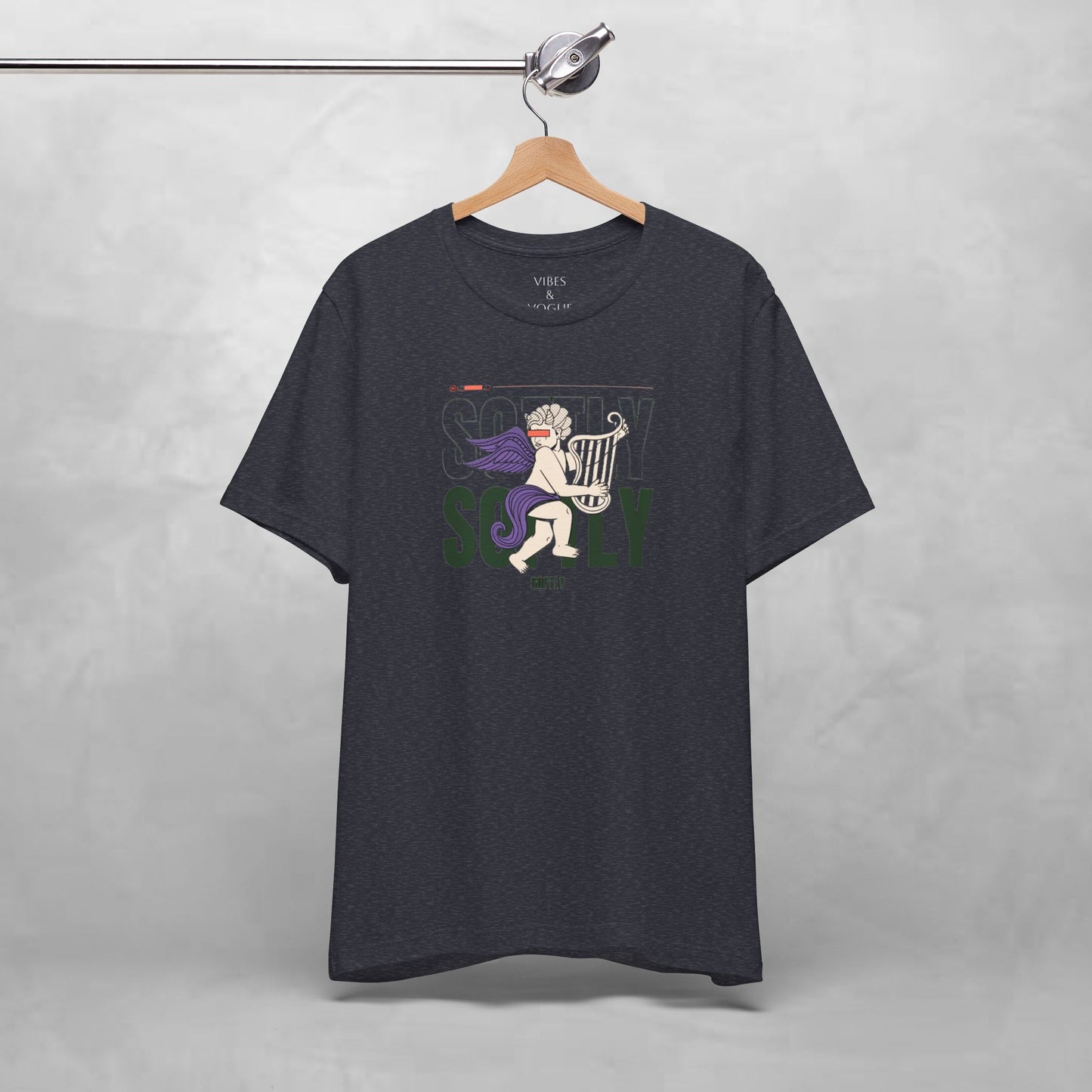 Unisex Short Sleeve Tee with Harp Design, Casual Tee, Gift for Music Lovers, Summer Wear, Concert Outfit, Friendship Tee